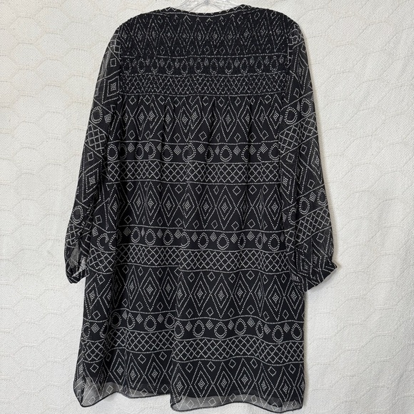 Madewell Geometric Shift Dress Black White Print Size Medium - Picture 2 of 6